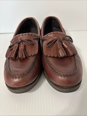 Hunter's Bay Leather Collection Men's Brown Tasseled Loafers Full Grain Shoes
